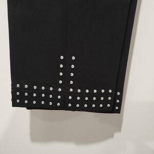 Peter Nygard Black Cropped Pants with Silver Accents